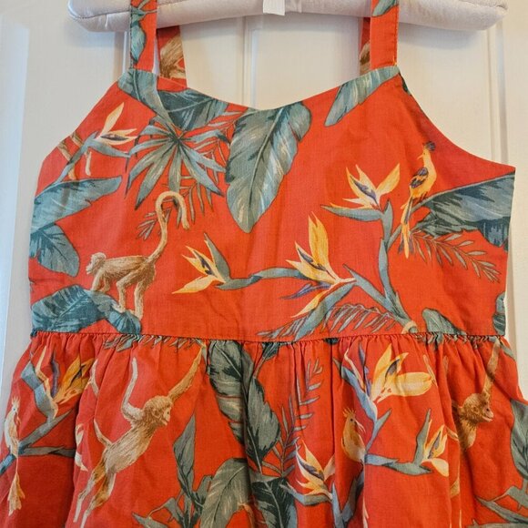 Sale 🎉🥳 4/$25 or $15Janie and Jack Girls Tropical Print Red Green Size 5 - Picture 3 of 7